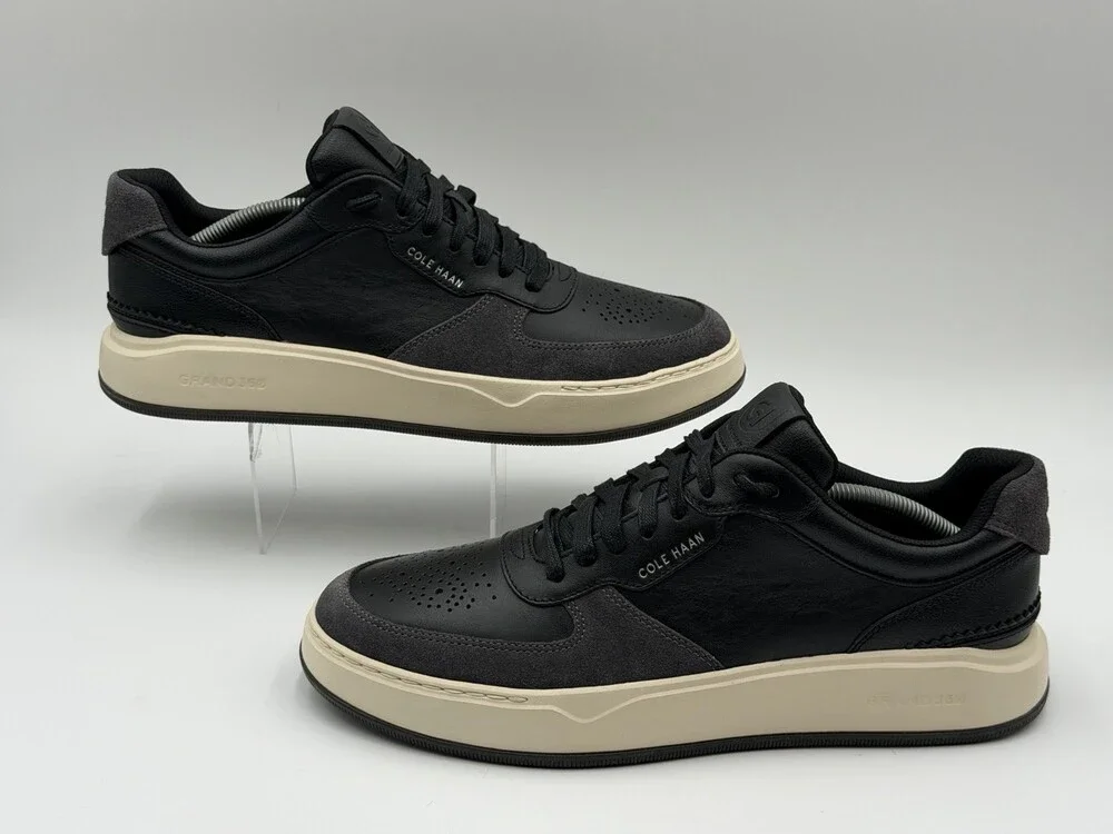 Cole Haan GrandPro Sneakers Black Leather Men’s 11.5 Casual Lace Up Shoes